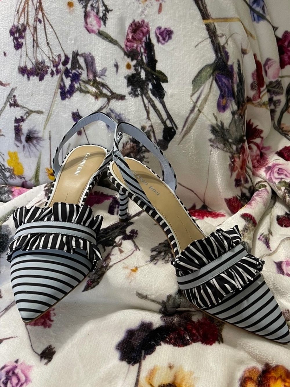 Gianni Bini Stripped Sling heel. Never worn, size 10